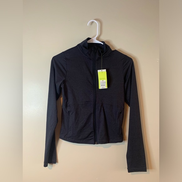 All In Motion Heathered Black Soft Stretch Full Zip Jacket - Picture 1 of 10